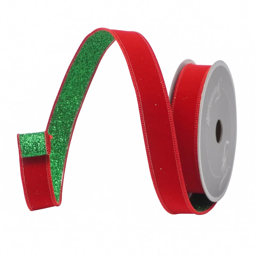 1"X10YD Fusion (Emerald & Red) Farrisilk
