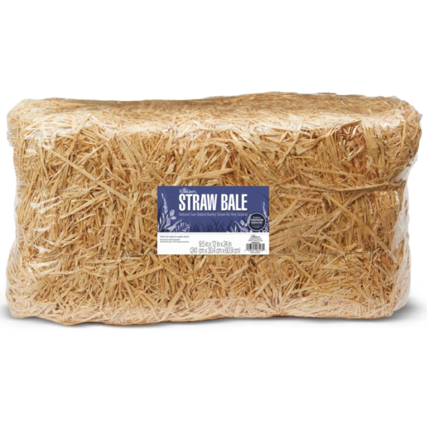 9.5 x 12 x 24" Decorative Straw Hay Bale