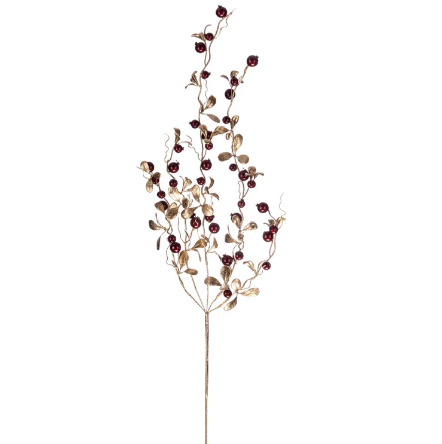 47" Burgundy Berry Gold Leaves Vine