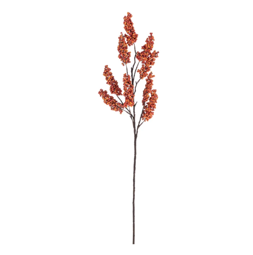 34" Orange Berry Cluster Spray