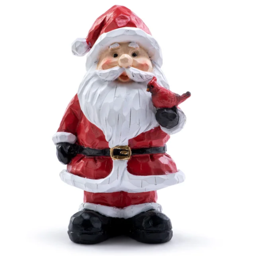 4.5" Santa Holding Cardinal
