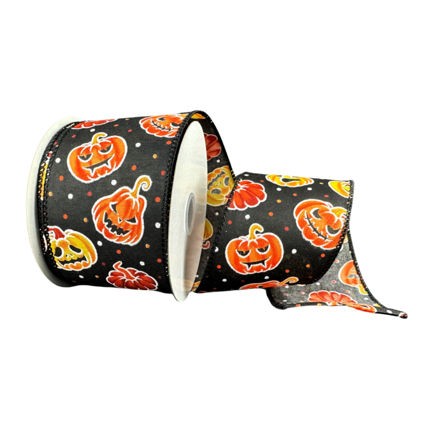 2.5"X10Y Black/Orange/Yellow Jack O Lanterns