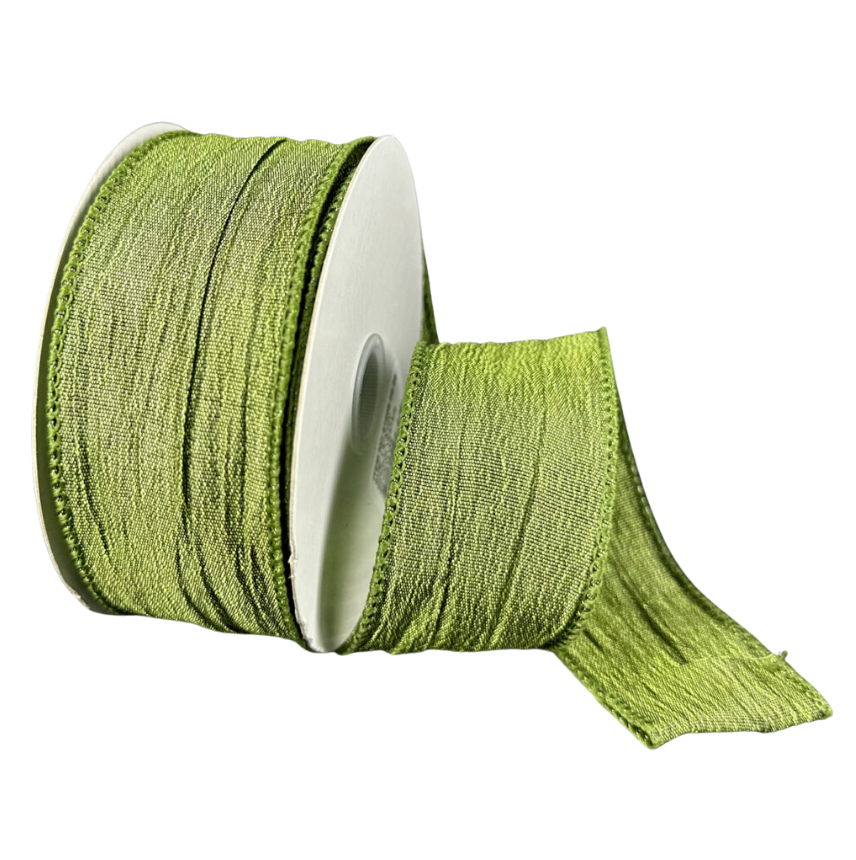 1.5"X10Y Wrinkle Satin (Moss)