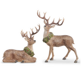 19.5" and 14" Deer With Wreath (Purchase is for ONE)