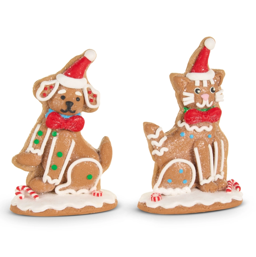 5" Gingerbread Dog/Cat (Assorted, Purchase is for ONE)