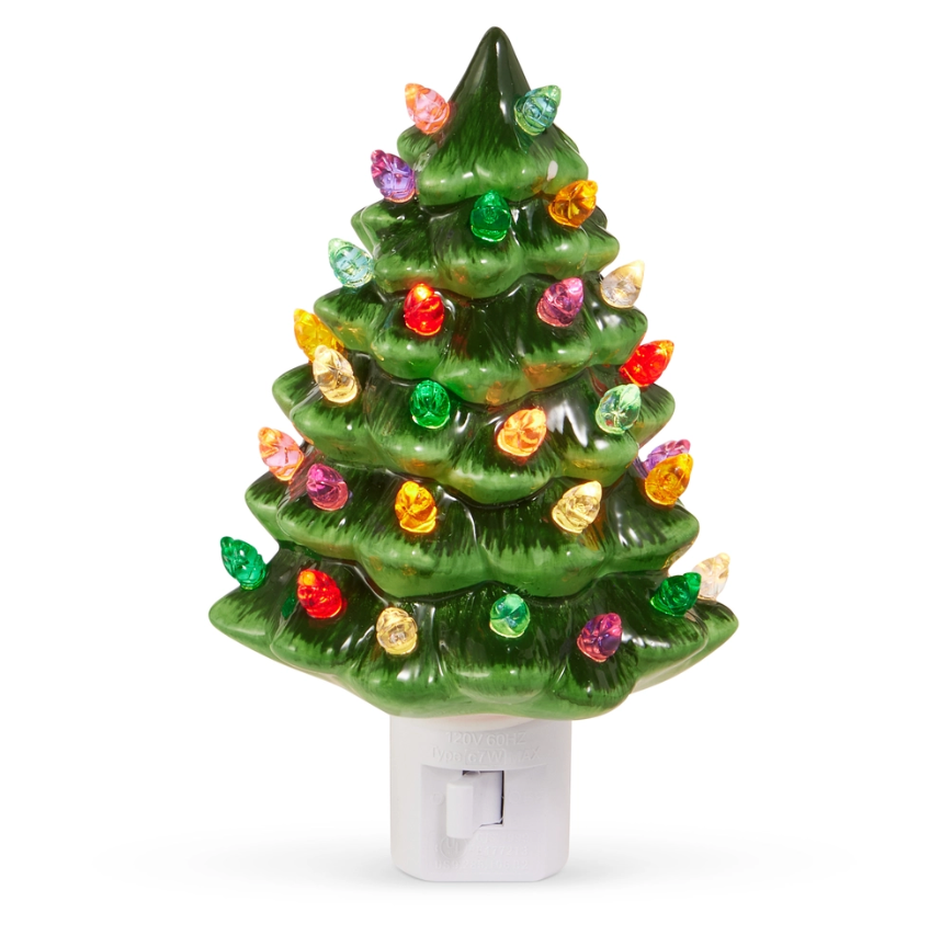 6" Boxed Vintage Green Tree Night Light