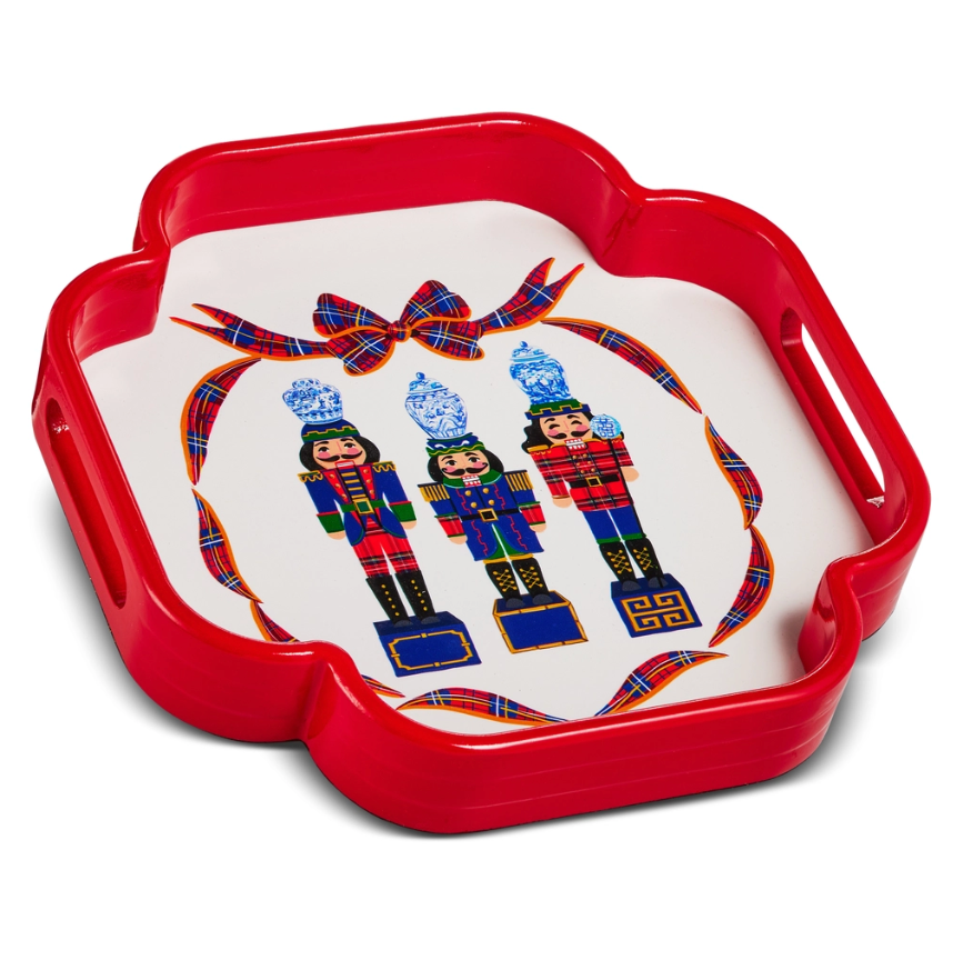 12" Red Noble Nutcracker Tray