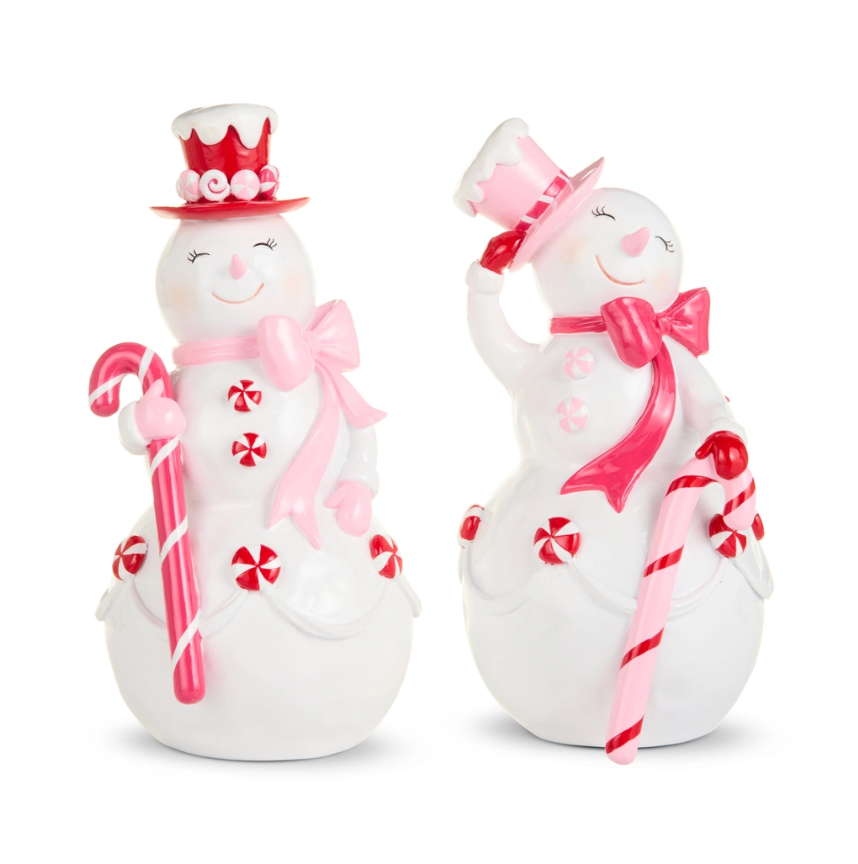 12" Pink Candy Snowman (Assorted, Purchase is for ONE)