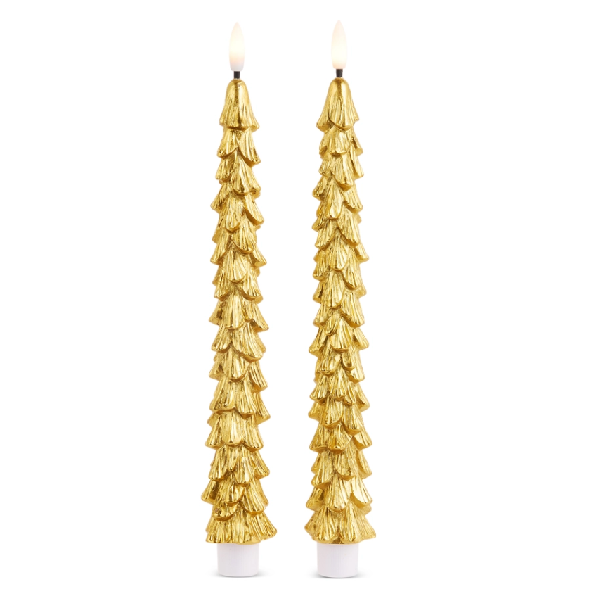 10.5" Gold Tree Taper Candles (Set of 2)