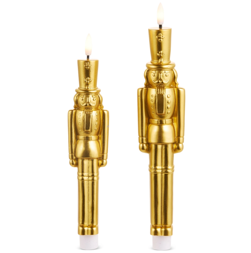 11.5" And 9.75" Gold Taper Nutcrackers (Set of 2)