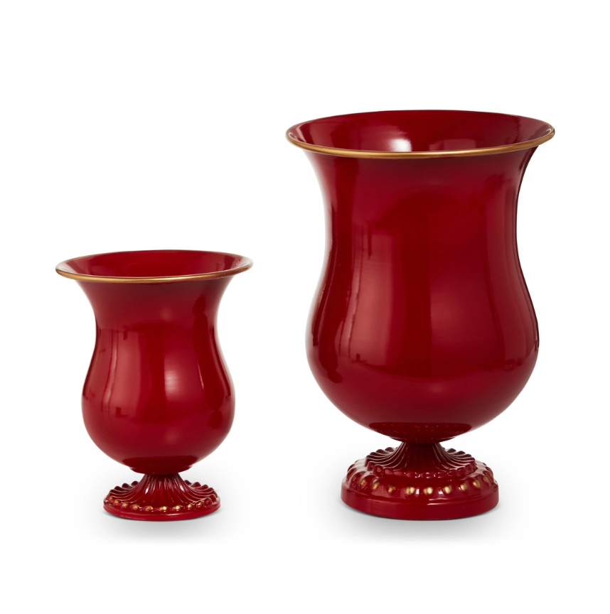 11.5" Red And Gold Vases (Sold individually)
