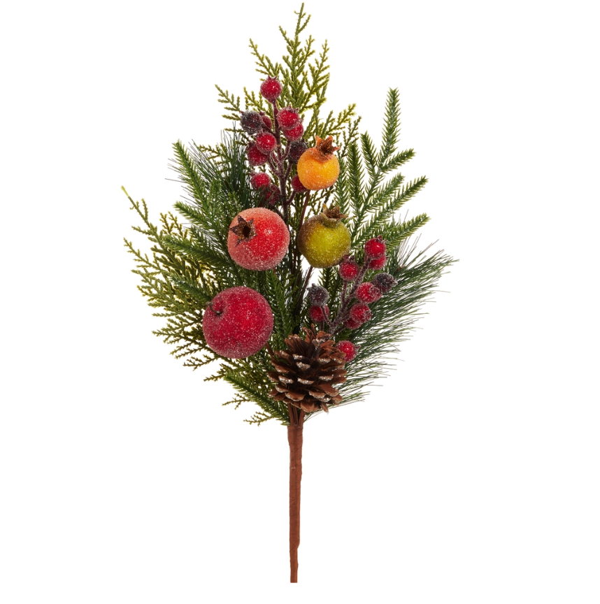 19" Iced Mixed Fruit Pick