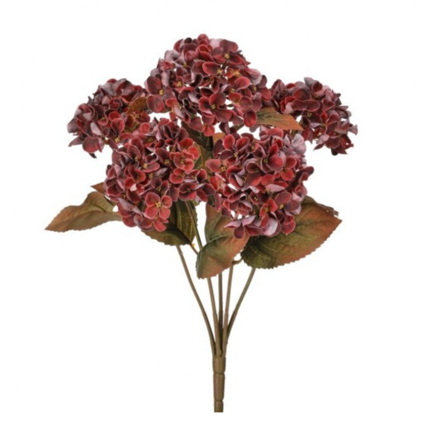 17" Mini Autumn Hydrangea Bush (Burgundy)