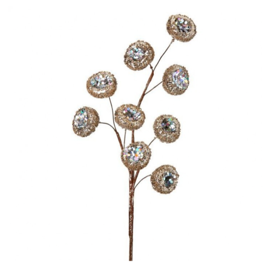 18" Glitter/Mica/Beaded Pod Spray