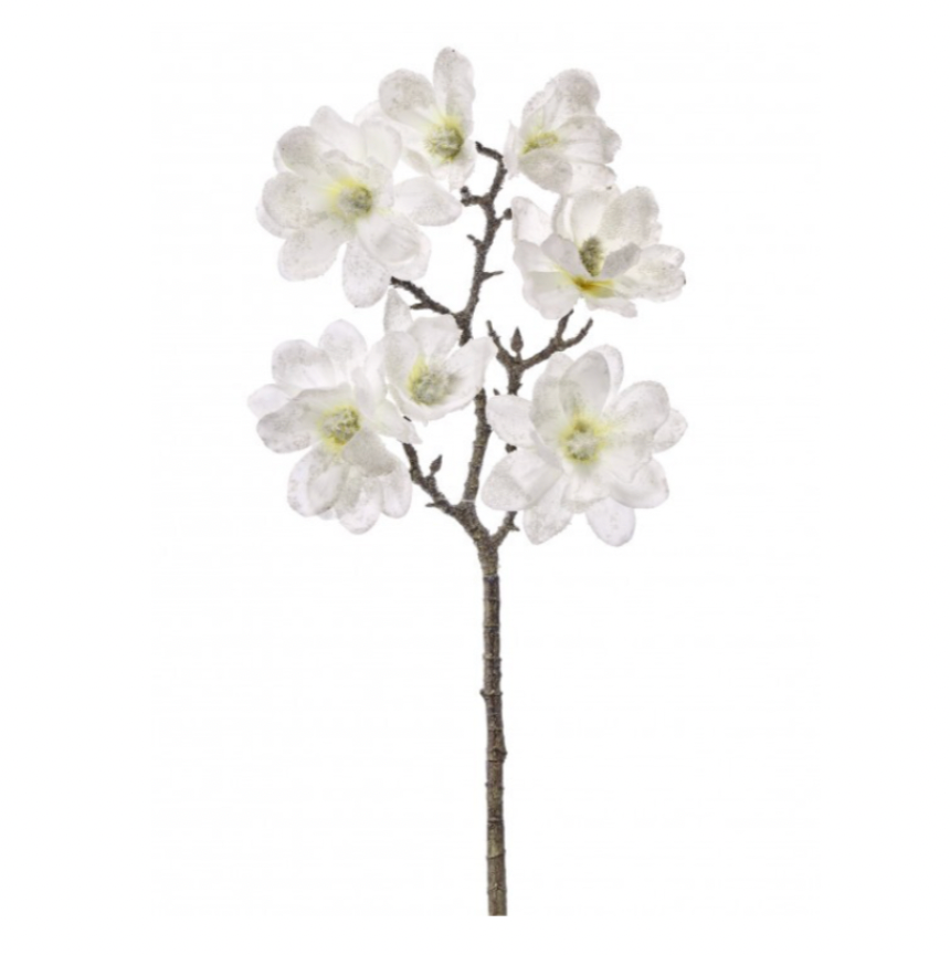 21" Winter Iced Magnolia Branch (7 flowers)