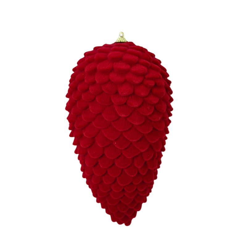 10" Hanging Pinecone (Red)