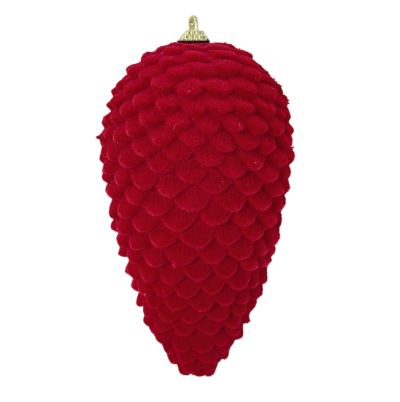 6" Hanging Pinecone (Red)