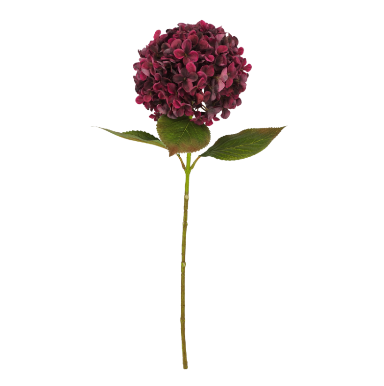 27" Single Hydrangea Spray (Burgundy)