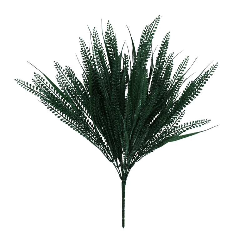 20" Plastic Button Fern Beaded Grass (Green)