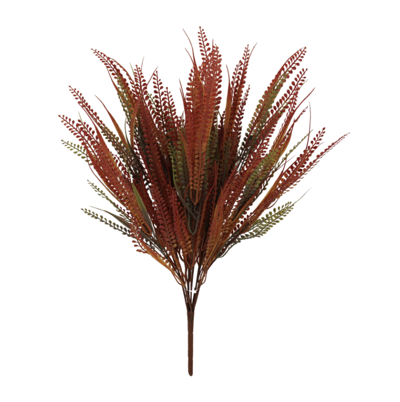 21" Plastic Button Fern (Orange/Green)