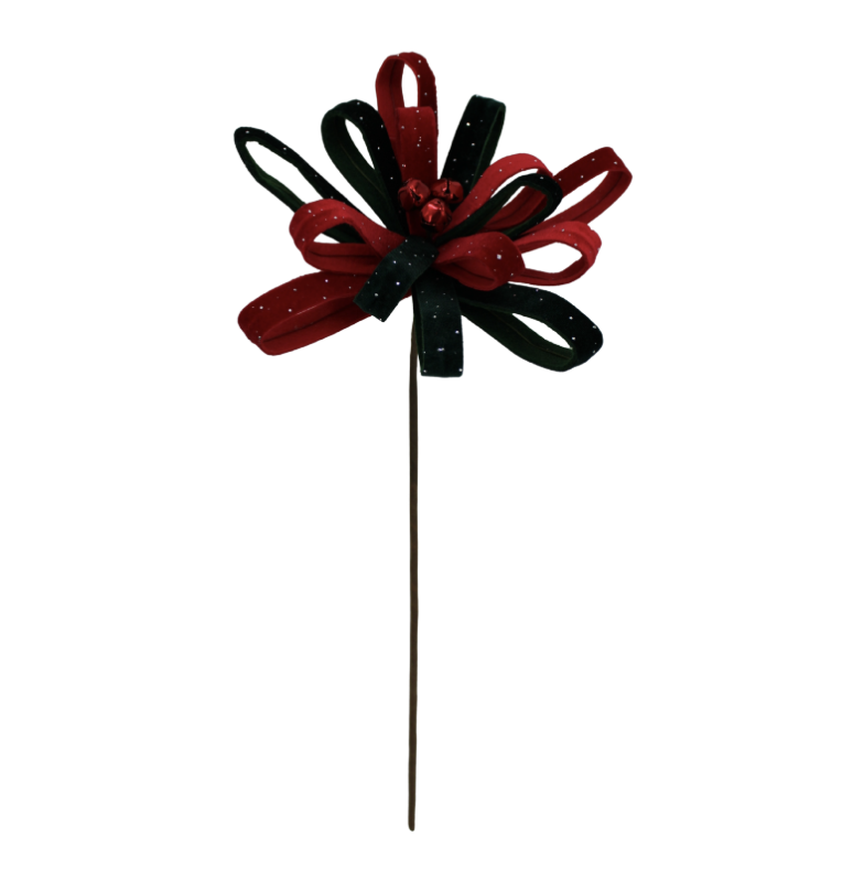 23" Holiday Loop Flower (Red/Green)