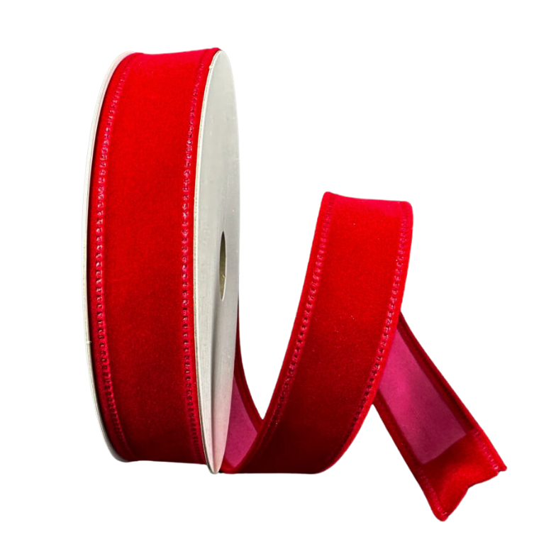 7/8"X10Y Velvet (Dark Red)