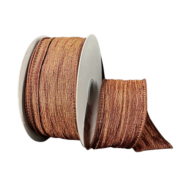 1.5"X10Y Wrinkled Metallic Satin (Brown)
