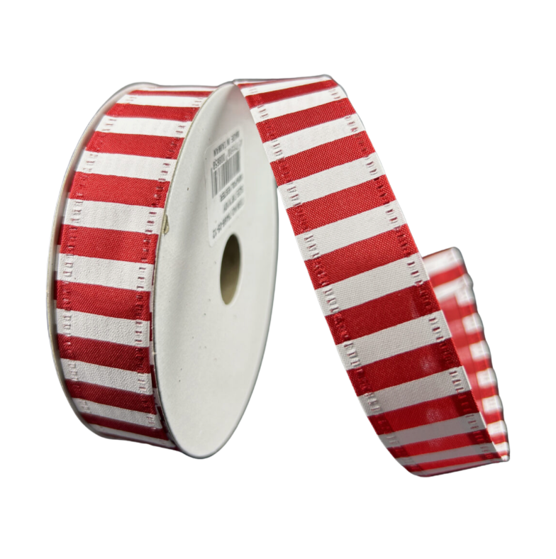 7/8"X10Y Red/White Stripes