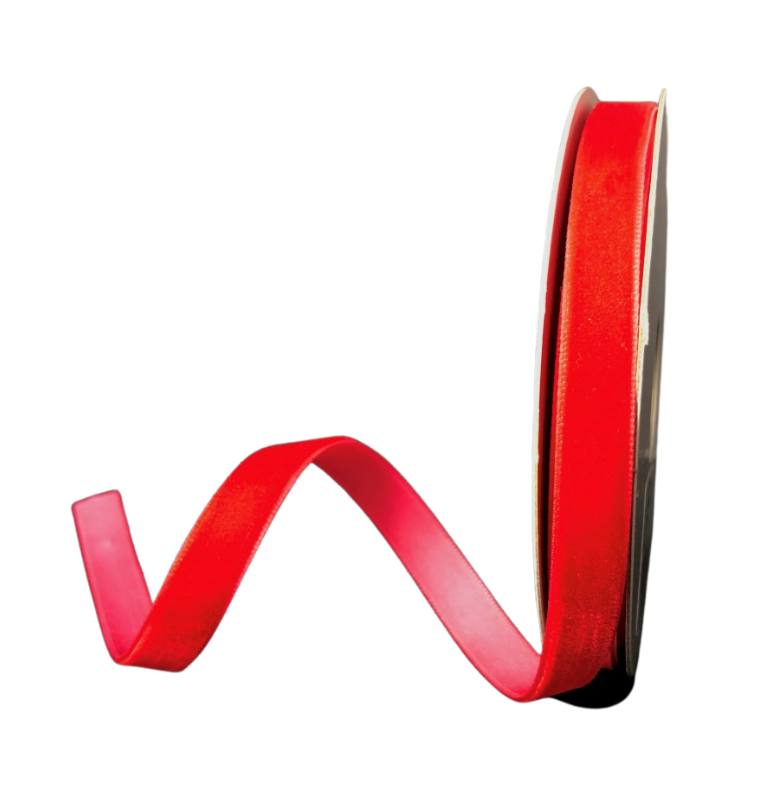 3/8"X10Y Vintage Velvet (Red) Non-Wired