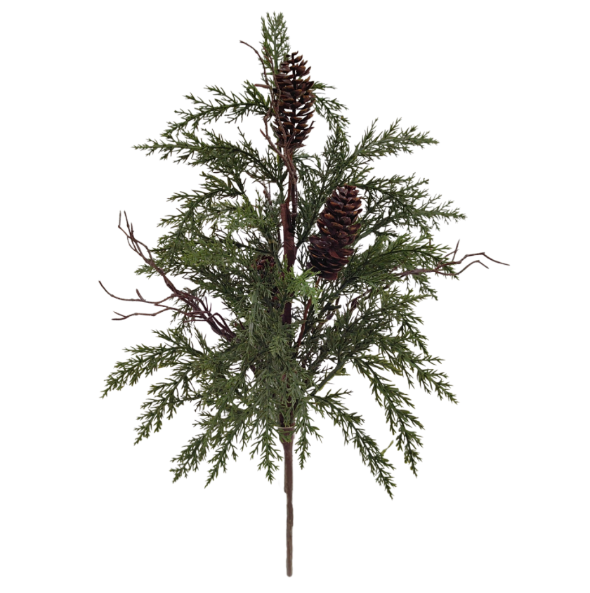 22" Pine & Cone Bush