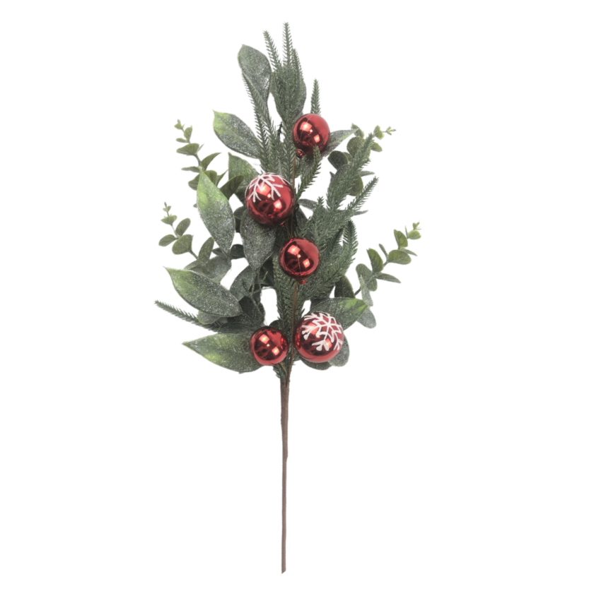 27" Mixed Leaf & Ball (Red)