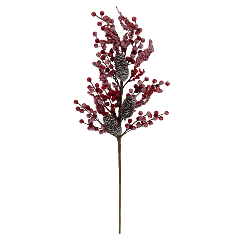 28" Frosted Berry Pinecone
