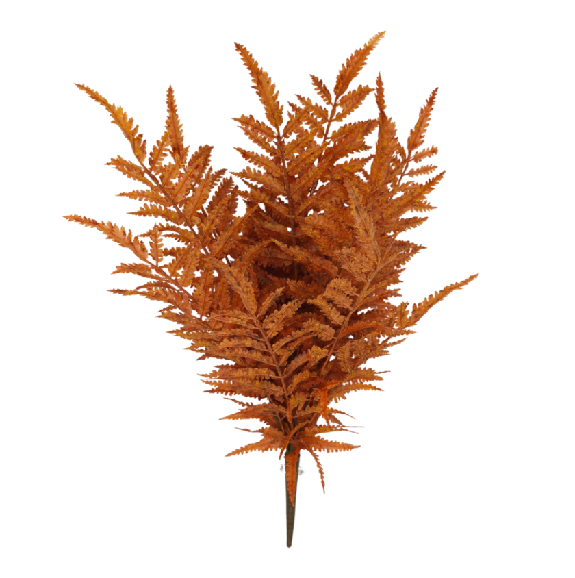 20" Plastic Fern Bush (Orange)