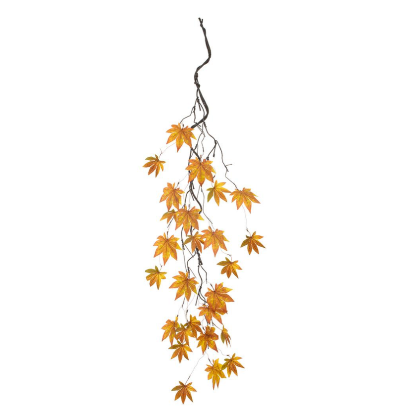 60" Maple Leaf Hanging Vine (Mustard Brown)