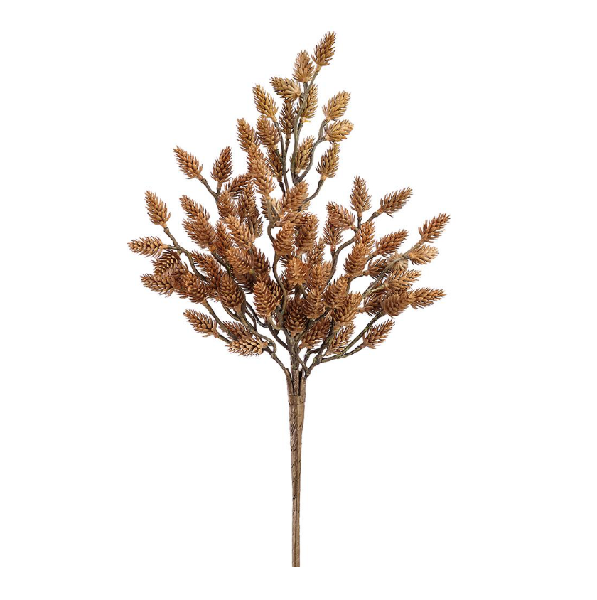 16" Plastic Pine Cone Bush (Brown)