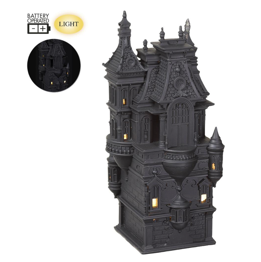 12" Battery Operated House W/ Lights (Black)
