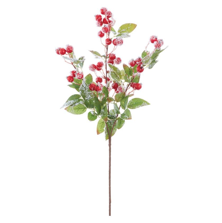 26" Snowed Berry Spray (Red)