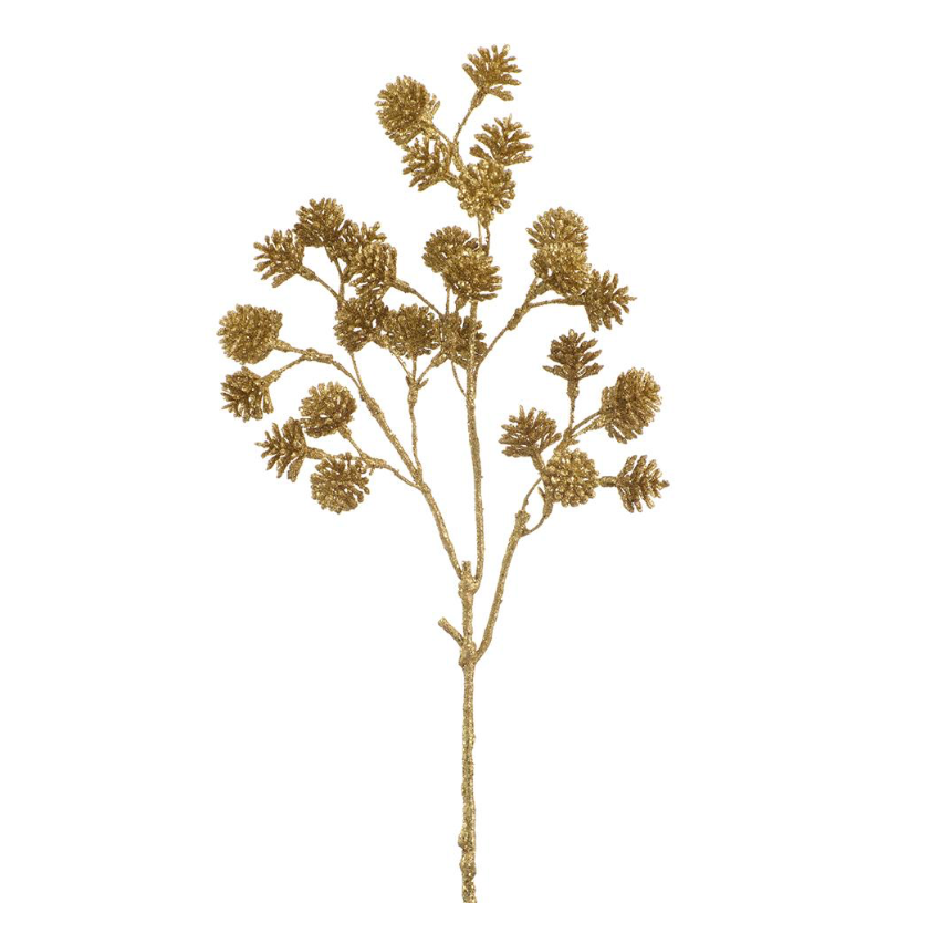 17" Glittered Thistle Spray (Gold)