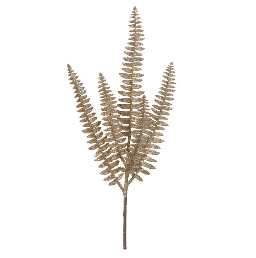 25"Glittered Fern Spray (Gold)
