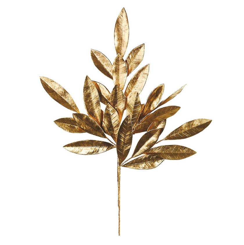 19" Bay Leaf Spray (Gold)