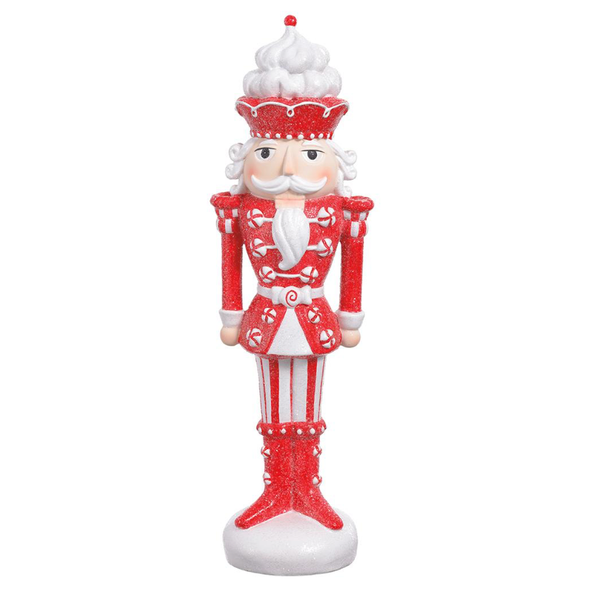 14.5" Glittered Nutcracker (Red/White)