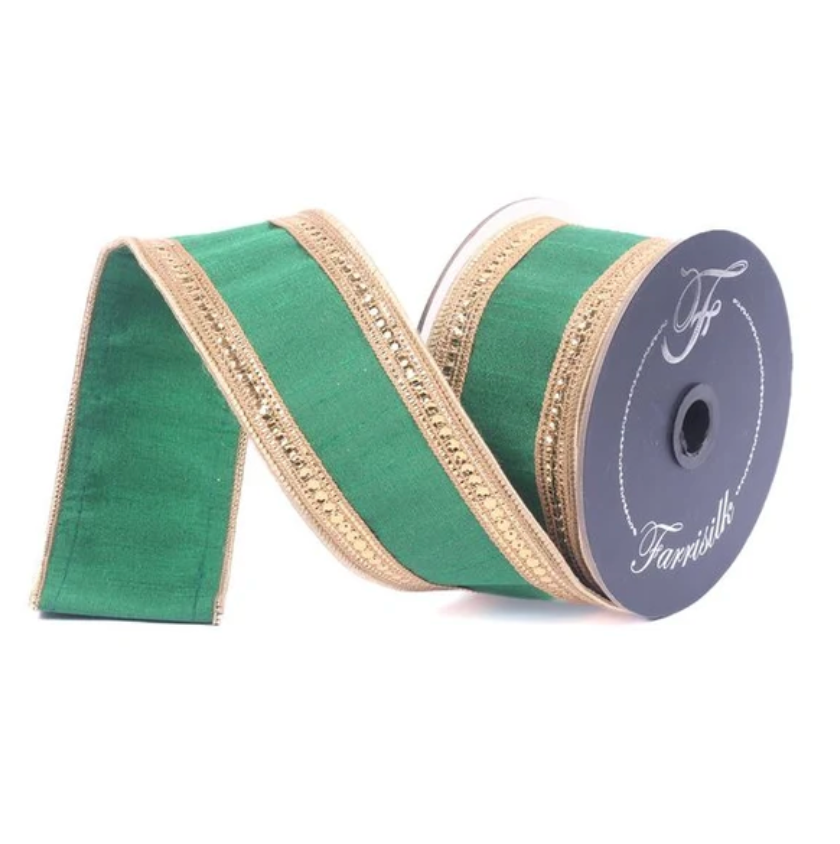 2.5"X10YD Twinkle Borders (Emerald) Farrisilk