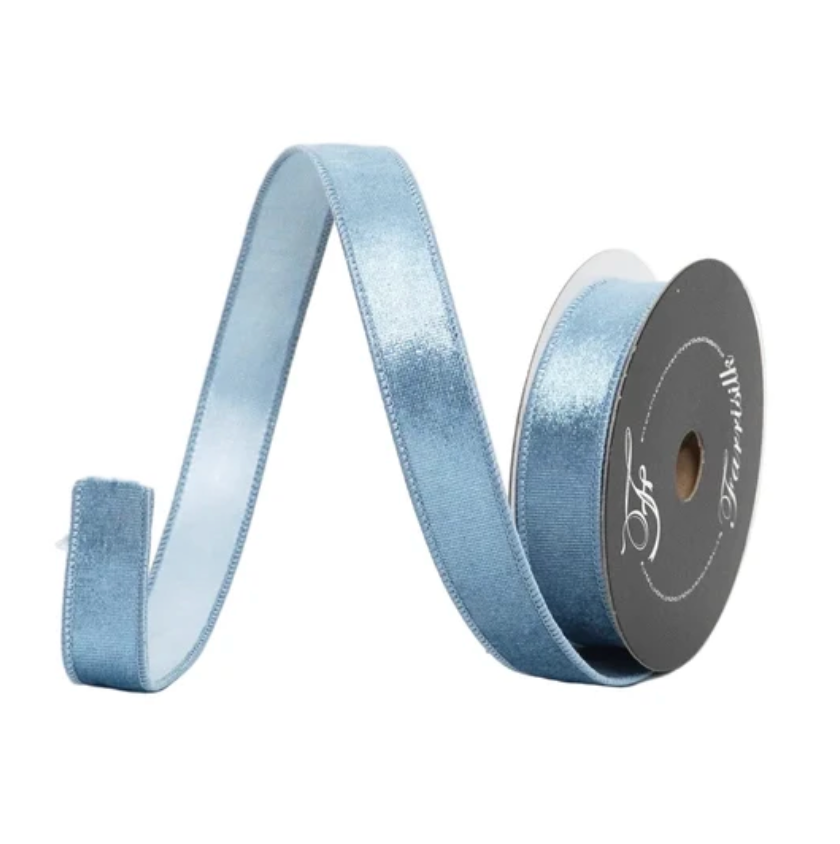 1"X10YD Silky Velvet (Steel Blue) Farrisilk
