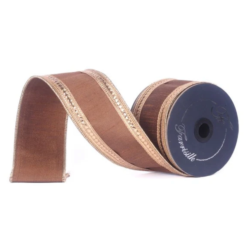 2.5"X10YD Twinkle Borders (Pecan) Farrisilk