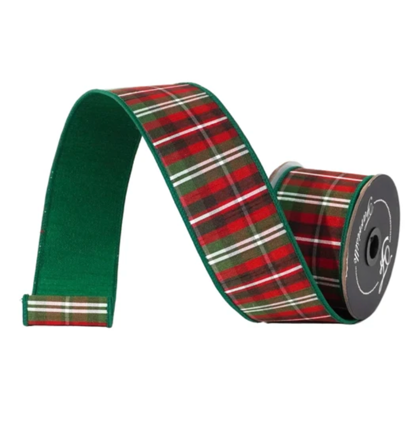 2.5"X10YD Christmas Plaid (Emerald/Red/Multi) Farrisilk