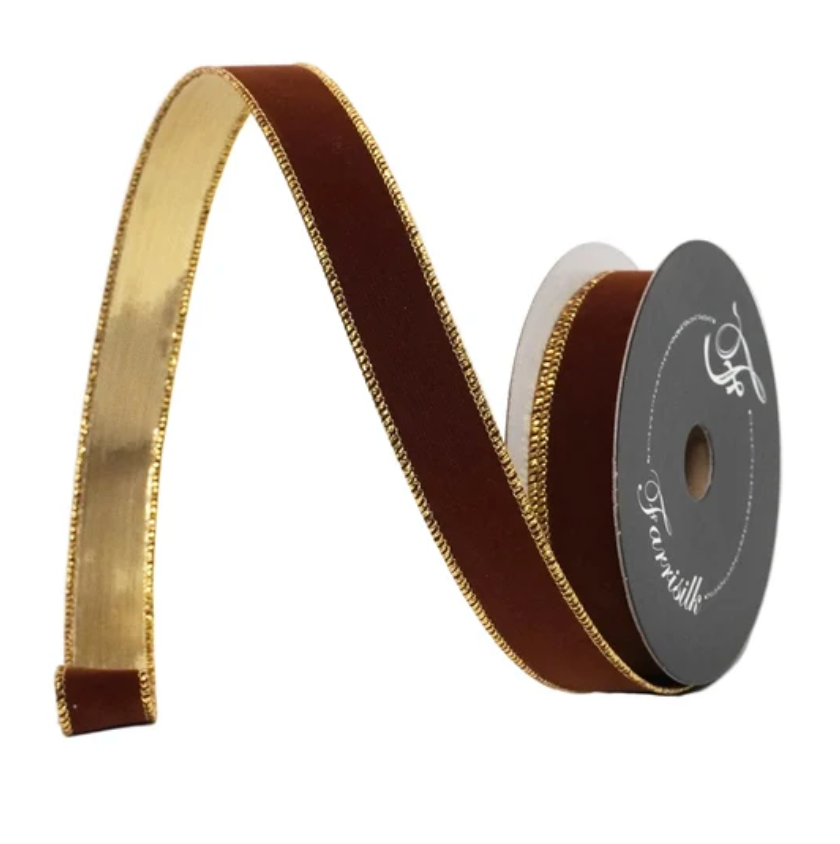 1"X10YD Suede Velvet (Pecan) Farrisilk