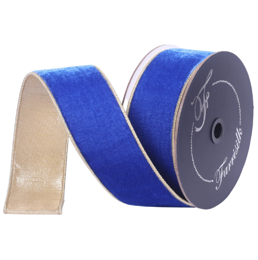 1.5"X10YD Flashy Velvet (Royal Blue) Farrisilk