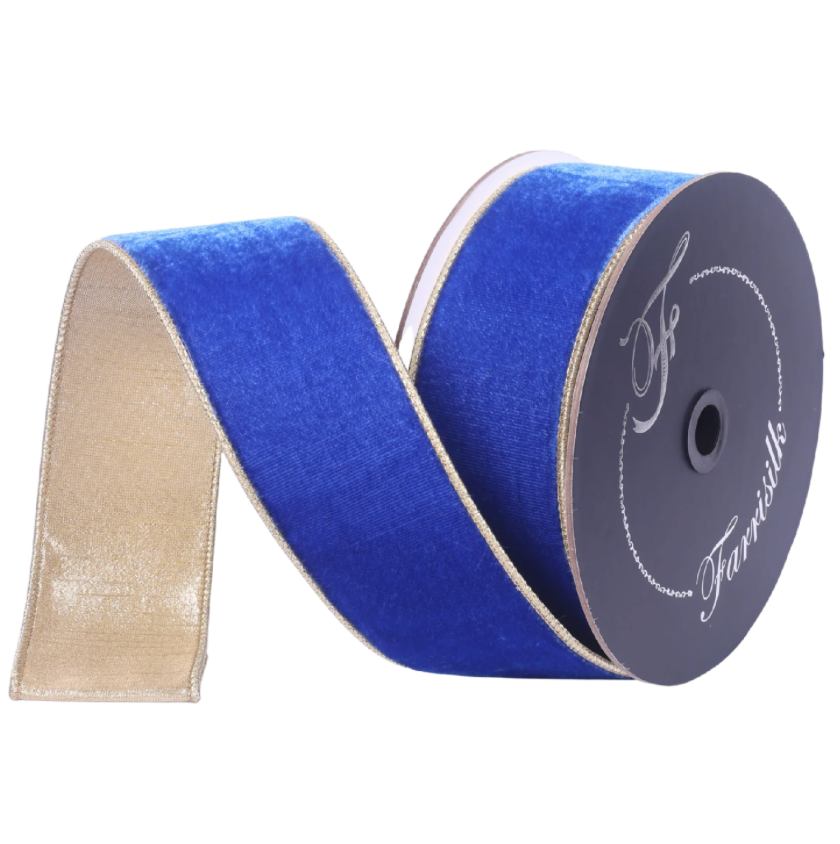 2.5"X10YD Flashy Velvet (Royal Blue) Farrisilk