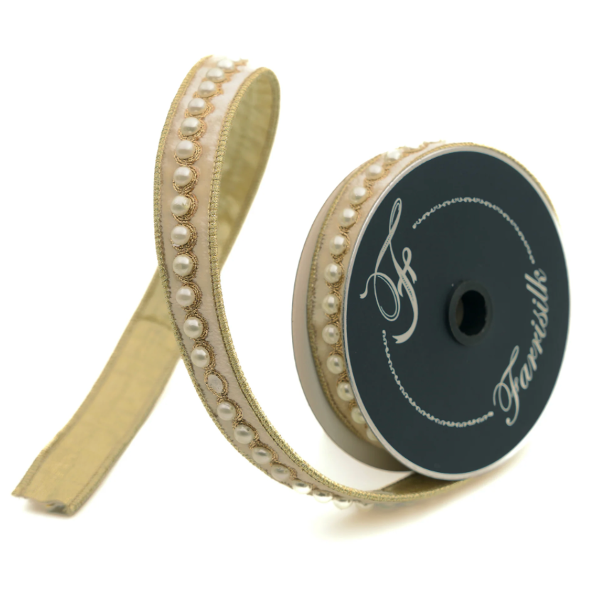1"X5YD Pearl Borders (Cream)