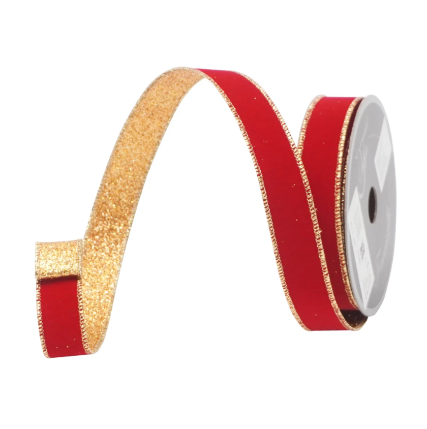 1"X10YD Gold Gleam (Red/Gold) Farrisilk